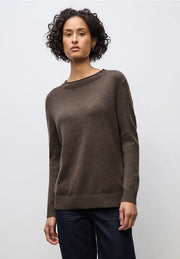 Street One - Dark nomad brown melange pullover