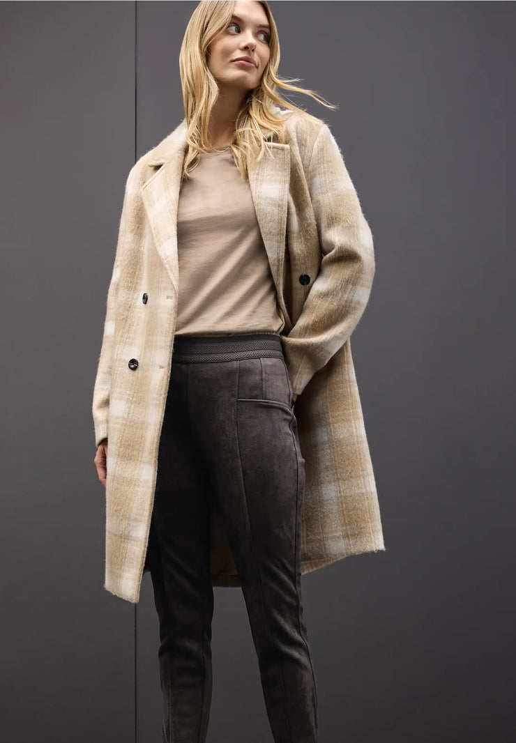 Street One - Hope brun byxa i mocka-look