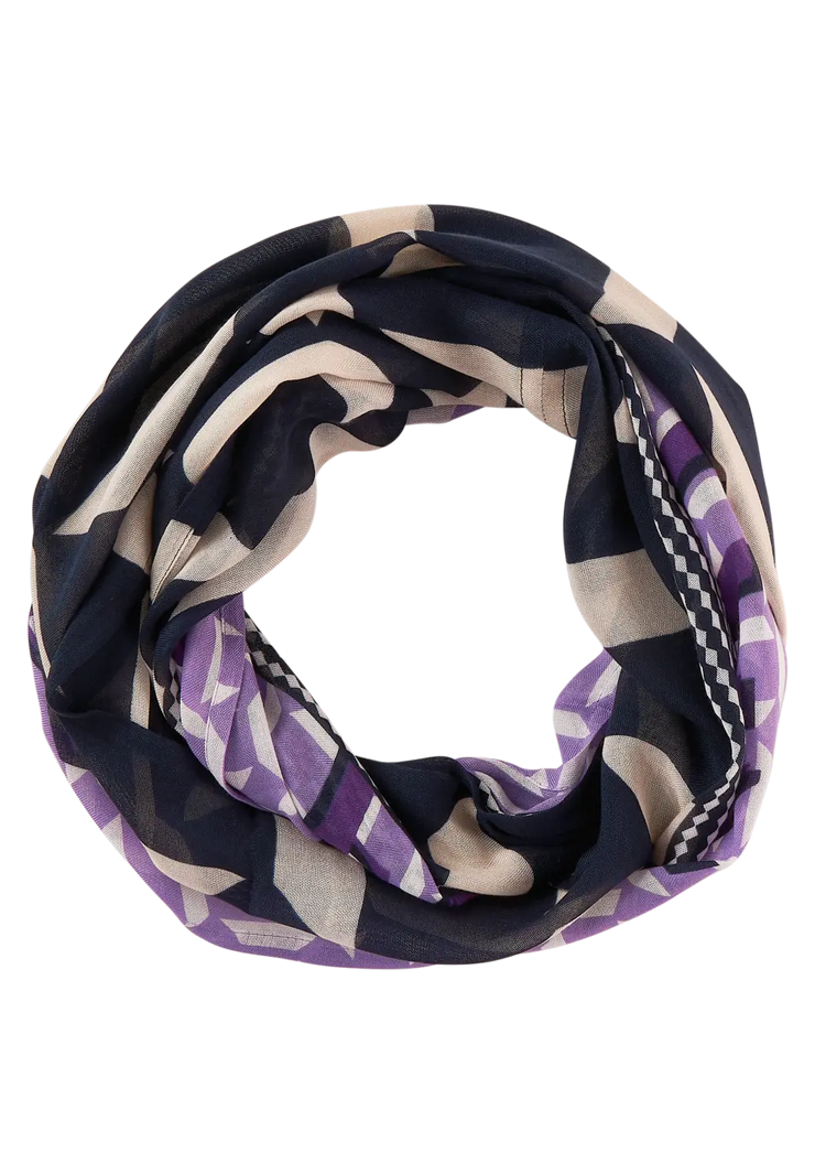 Street One - Mörkblå mönstrad tubscarf Livaeco™