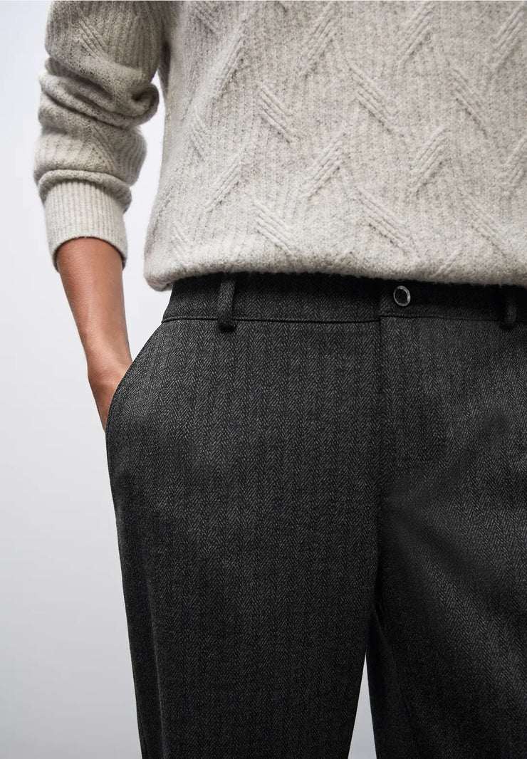 Street One - Fiskbensmönstrad chino