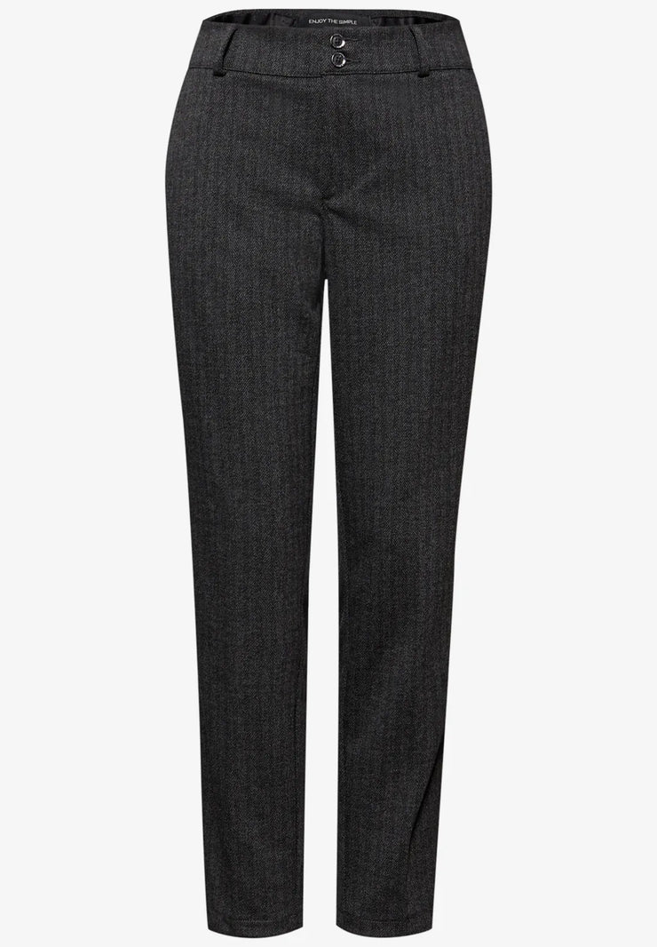 Street One - Fiskbensmönstrad chino