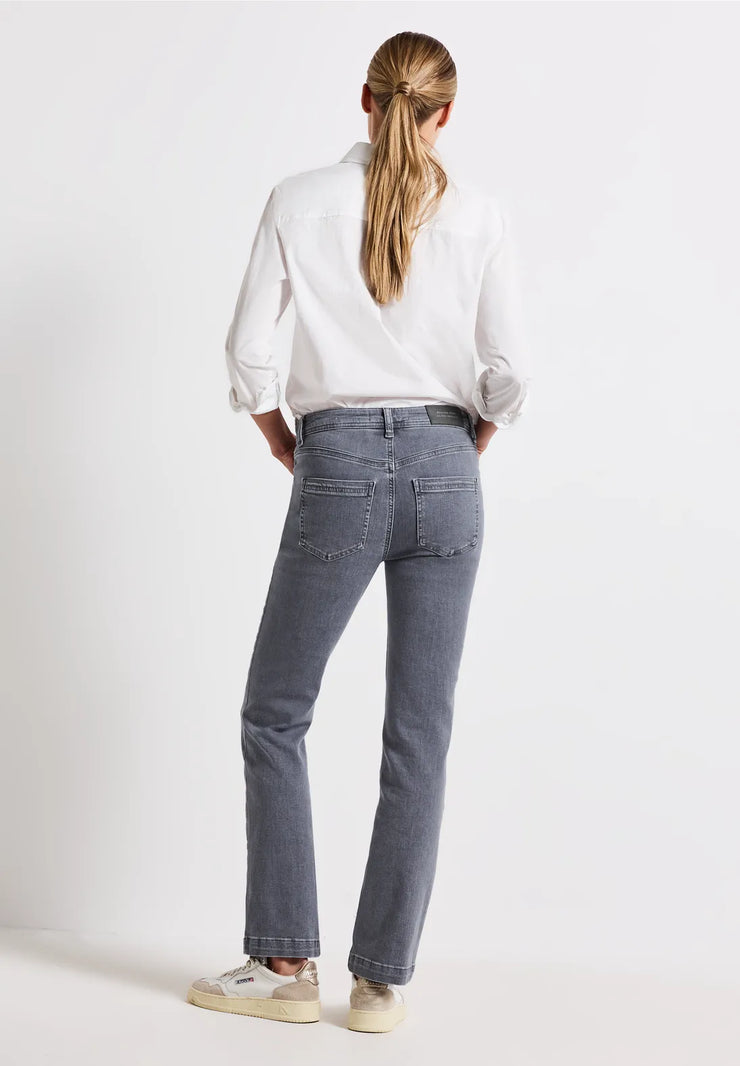 Street One - Grå Bootcut jeans hög midja