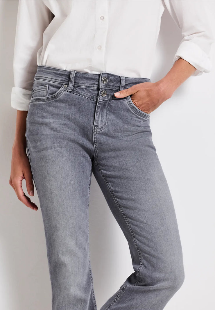 Street One - Grå Bootcut jeans hög midja