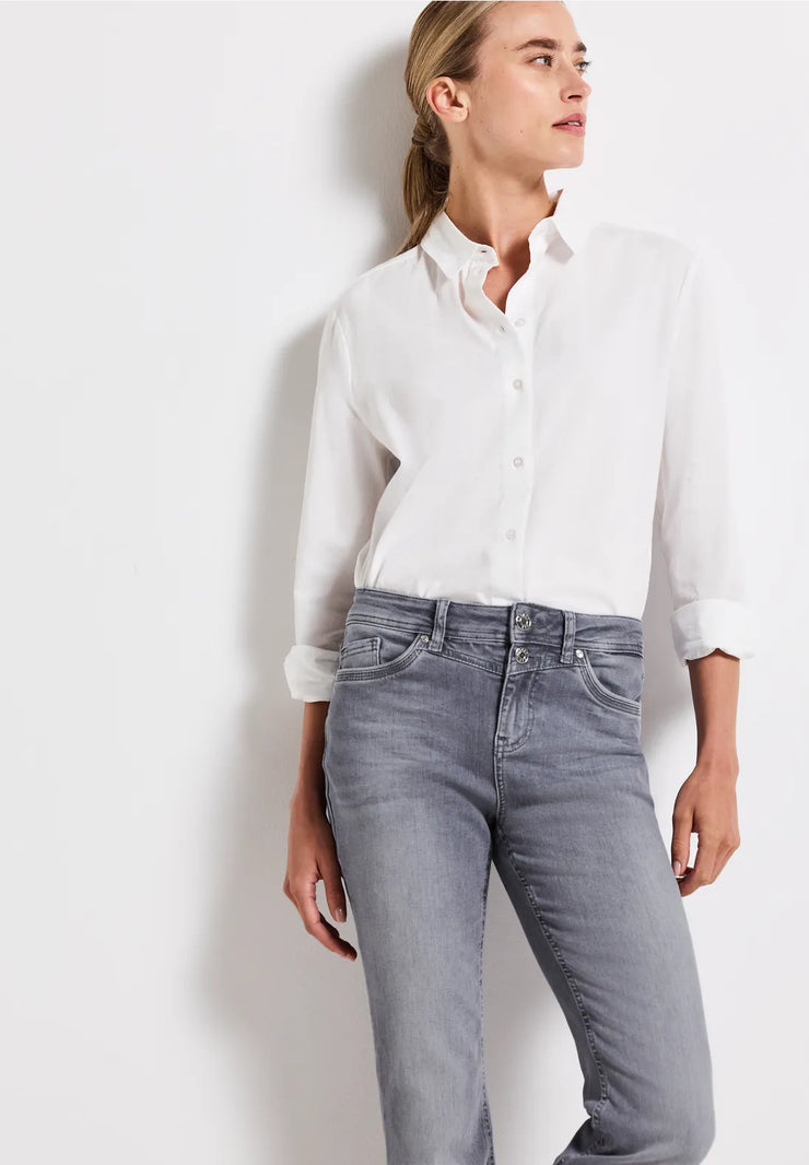 Street One - Grå Bootcut jeans hög midja