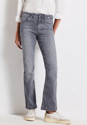 Street One - Grå Bootcut jeans hög midja