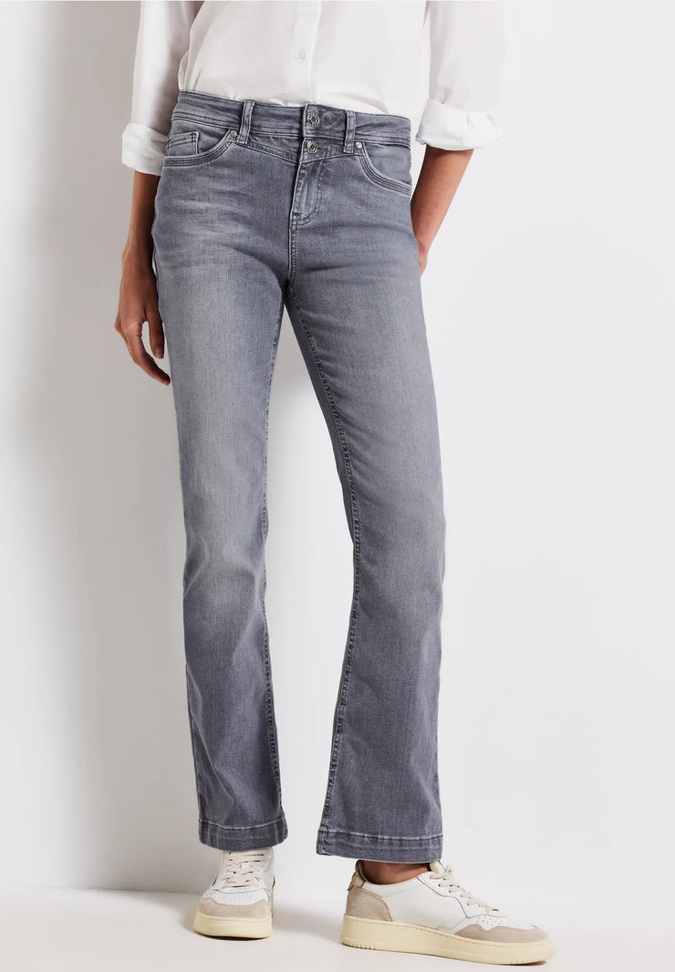 Street One - Grå Bootcut jeans hög midja