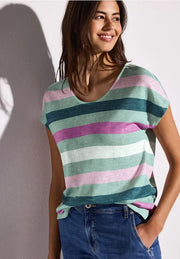 Street One - Grön randig t-shirt