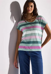 Street One - Grön randig t-shirt