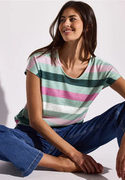 Street One - Grön randig t-shirt