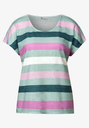 Street One - Grön randig t-shirt