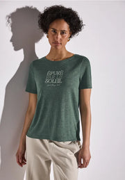 Street One - Grön t-shirt med texttryck