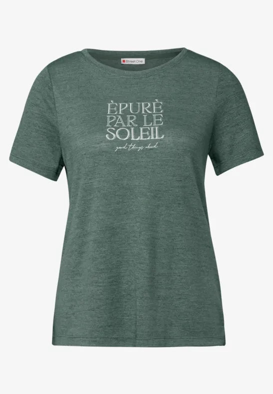 Street One - Grön t-shirt med texttryck