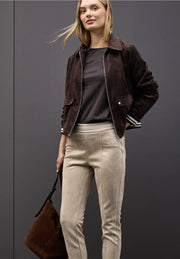 Street One - Hope beige byxa i mocka-look