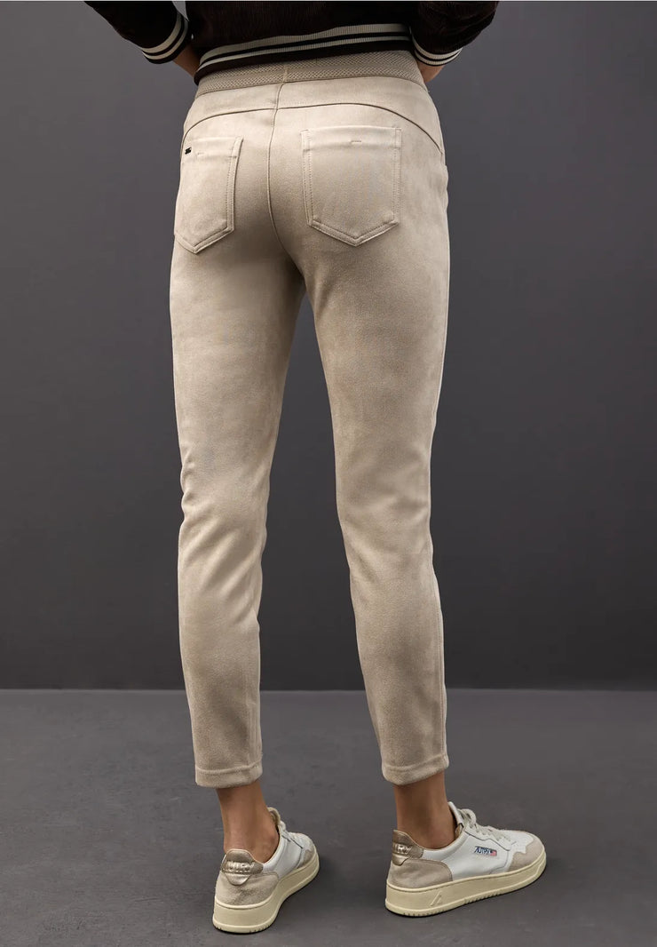 Street One - Hope beige byxa i mocka-look