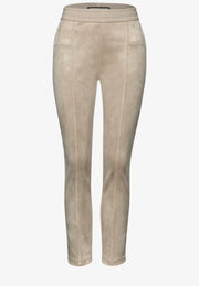 Street One - Hope beige byxa i mocka-look
