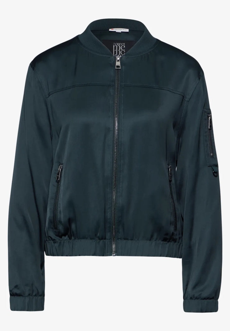 Street One - Grön satin bomberjacka