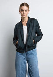 Street One - Grön satin bomberjacka
