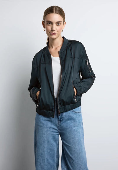 Street One - Grön satin bomberjacka