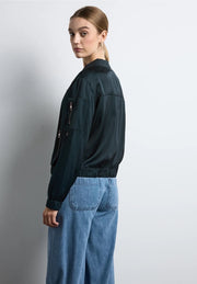 Street One - Grön satin bomberjacka