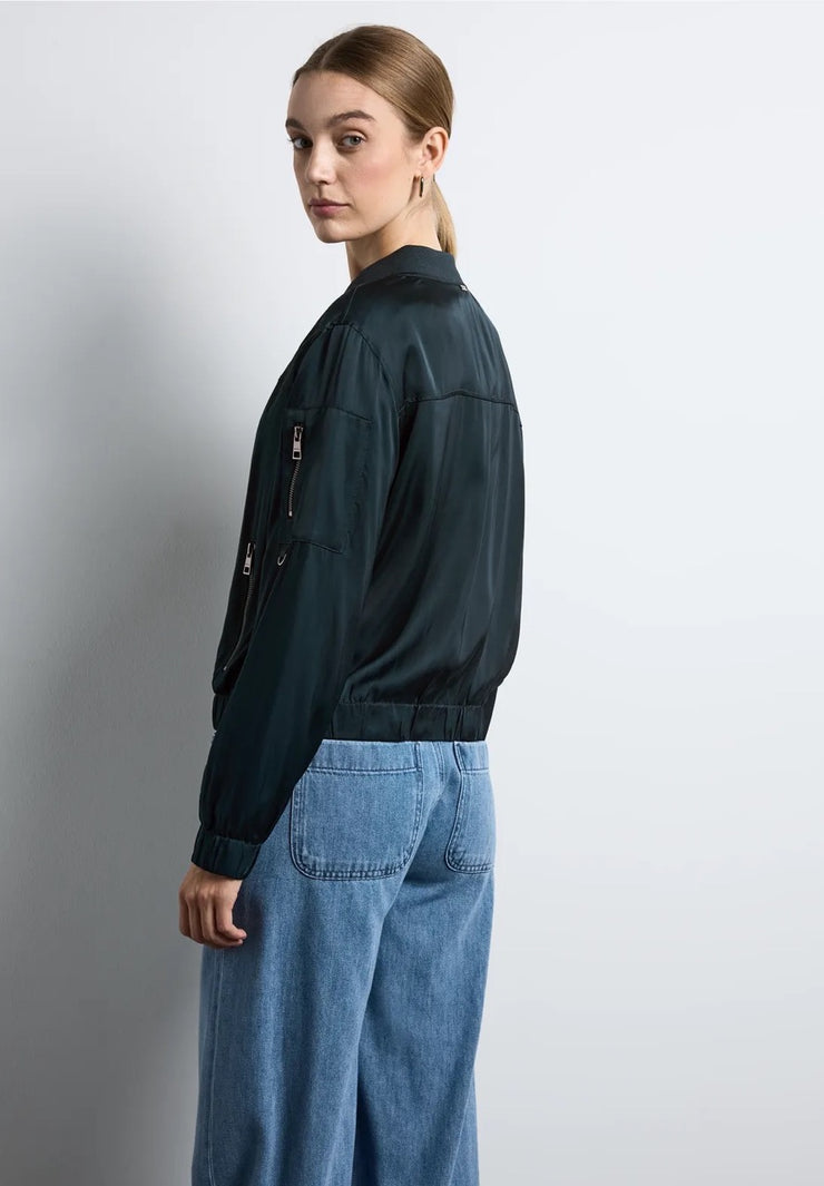 Street One - Grön satin bomberjacka