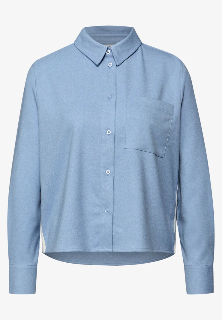 Street One - Kort blå skjortblus