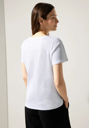 Street One - Vit t-shirt med grönt tryck