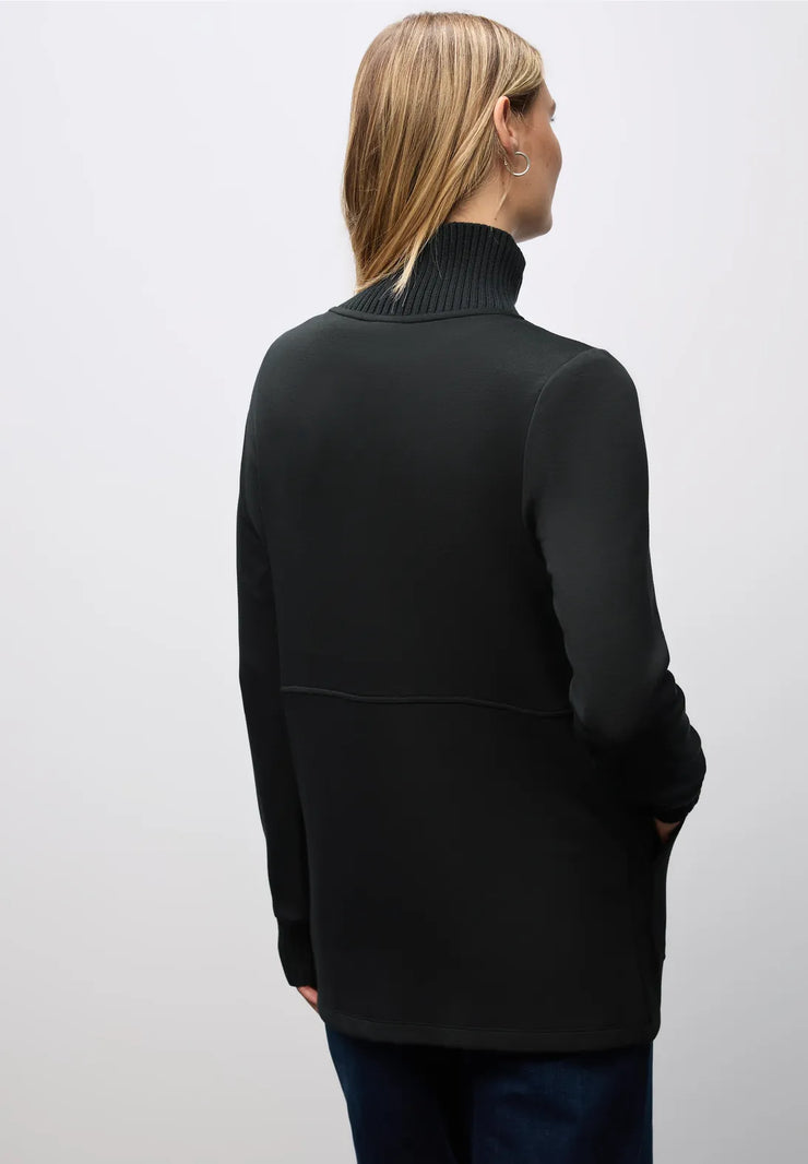 Street One - Svart lång sweatshirtjacka