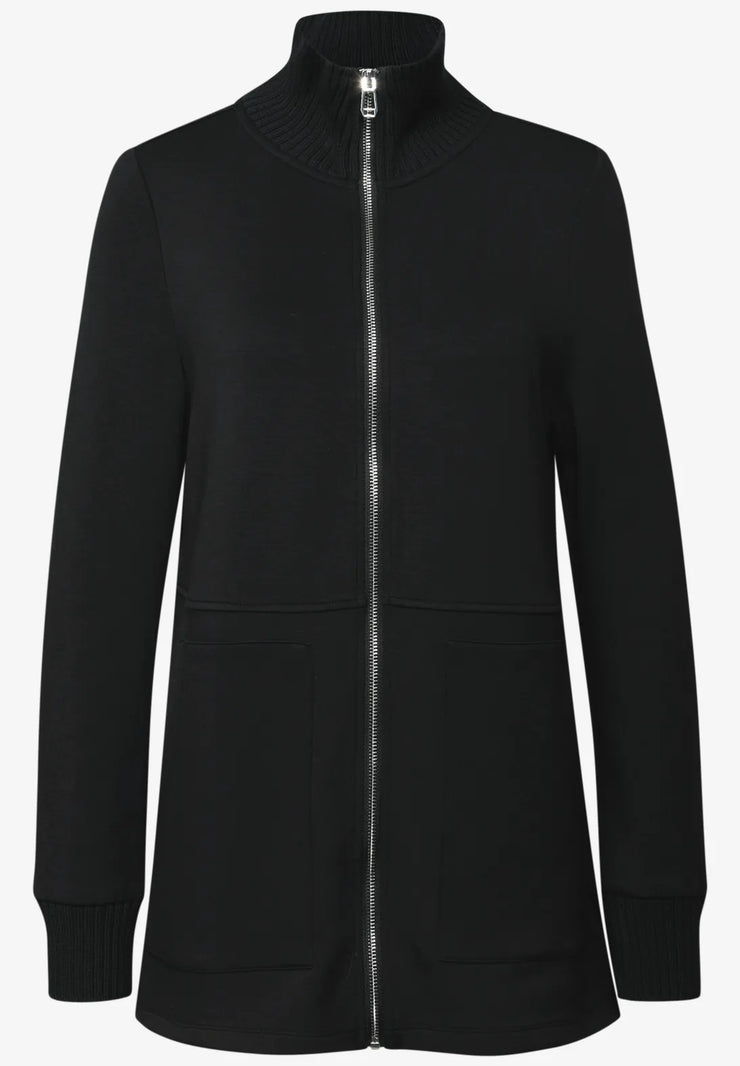 Street One - Svart lång sweatshirtjacka