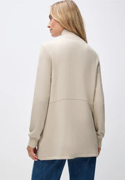 Street One - Beige lång sweatshirtjacka