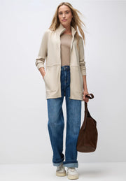 Street One - Beige lång sweatshirtjacka