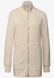 Street One - Beige lång sweatshirtjacka