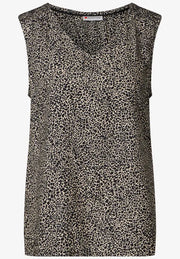 Street One - Leopardmönstrad ärmlös blus