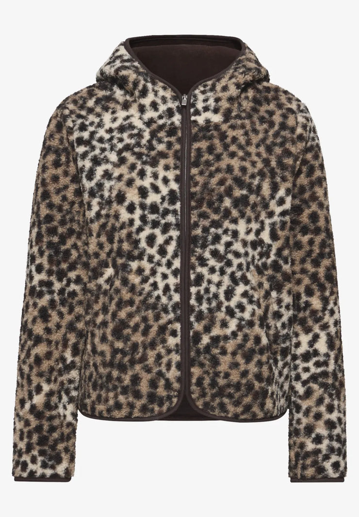 Street One - Leopardmönstrad teddyjacka