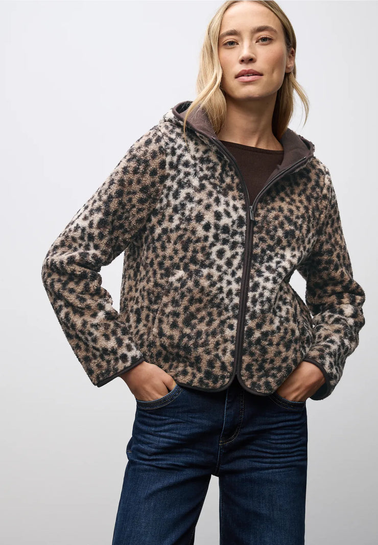 Street One - Leopardmönstrad teddyjacka
