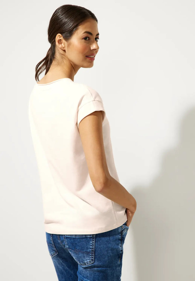 Street One - T-shirt med flocktryck