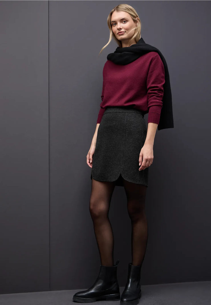 Street One - Maja grå kjol i ylle-look