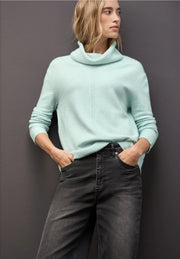 Street One - Mintgrön stickad polotröja