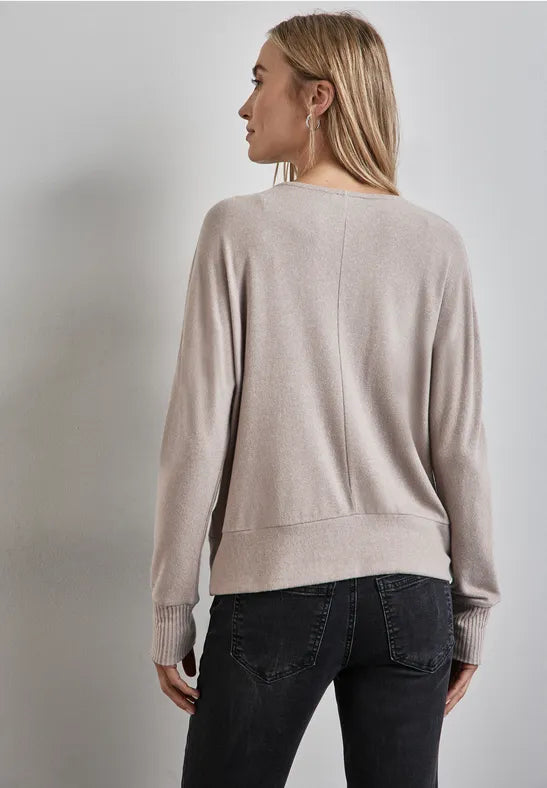 Street One - Beige finstickad topp