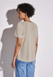 Street One - Beige t-shirt med texttryck
