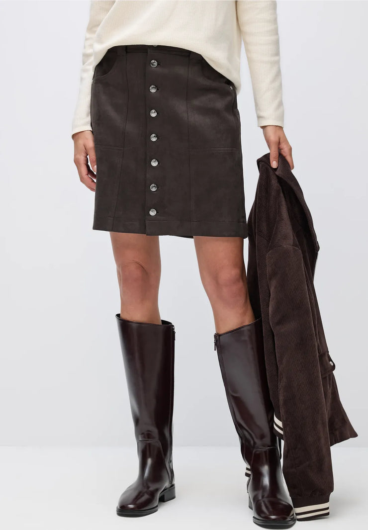 Street One - Brun kjol i mocka-look