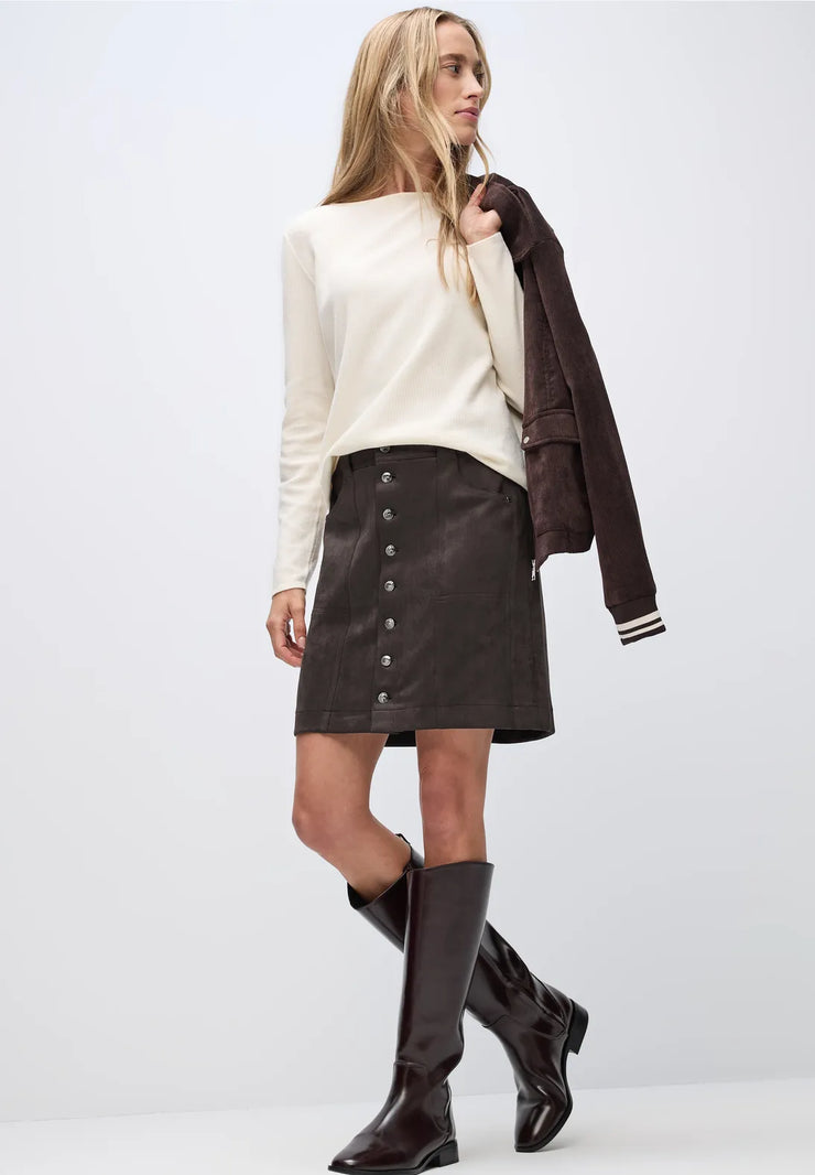 Street One - Brun kjol i mocka-look