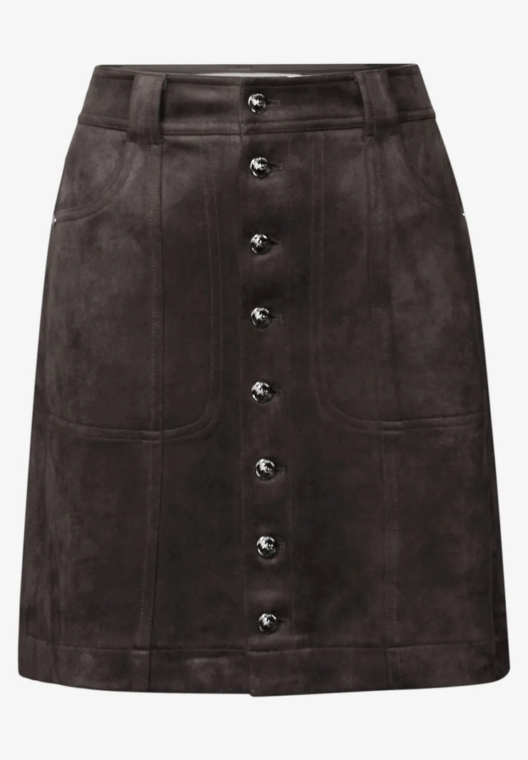 Street One - Brun kjol i mocka-look
