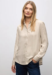Street One - Beige blus med revär