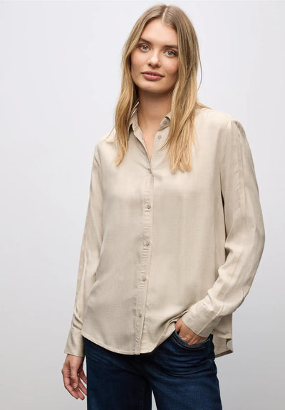 Street One - Beige blus med revär