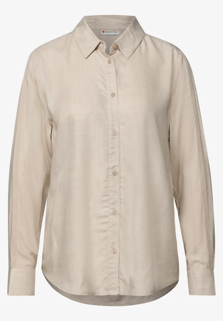 Street One - Beige blus med revär