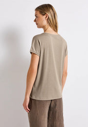 Street One - Beige silverrandig topp