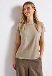 Street One - Beige silverrandig topp