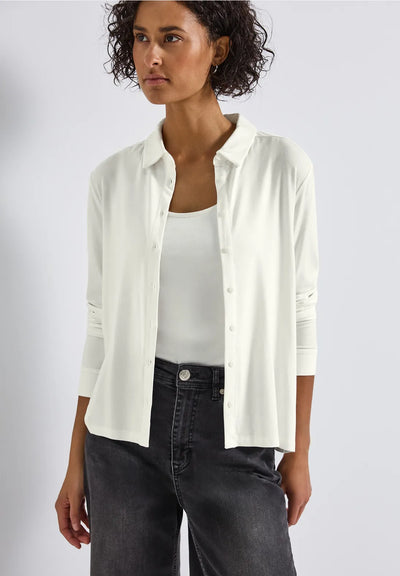 Street One - Off white blus i trikå