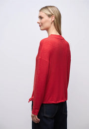 Street One - Röd polotopp med dragsko