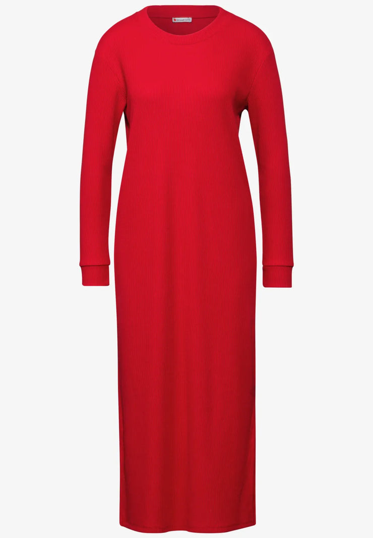 Street One - Röd ribbad klänning